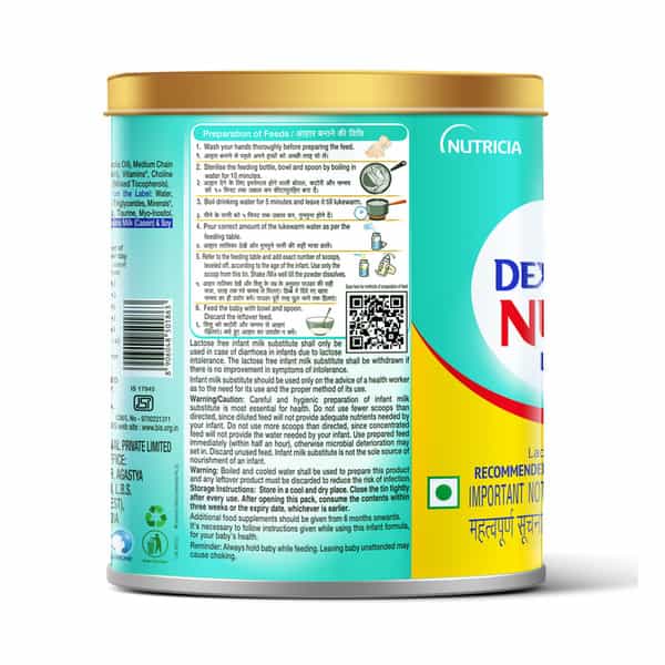 Dexolac Nusobee | Lactose Free | Infant Milk Substitute | Upto 24 Months | Powder | Tin 400 Gm