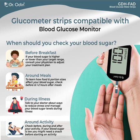 Dr. Odin Ac-307 (Gdh-Fad) Blood Glucose Test Strips Gdh-Fad Monitoring Machine 50 Glucometer Strips