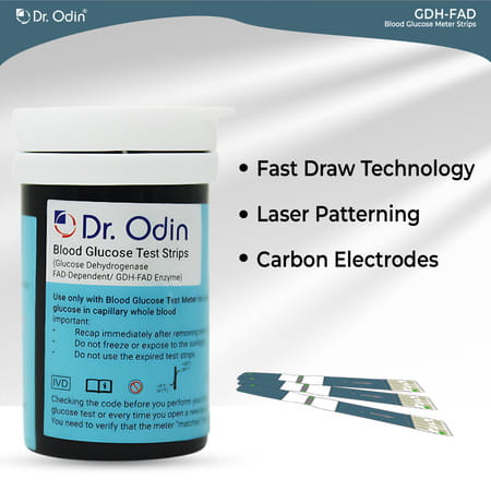 Dr. Odin Ac-307 (Gdh-Fad) Blood Glucose Test Strips Gdh-Fad Monitoring Machine 50 Glucometer Strips