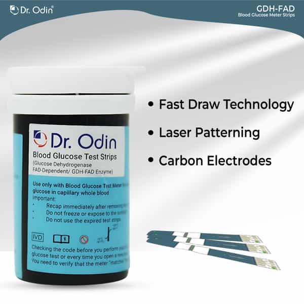 Dr. Odin Ac-307 (Gdh-Fad) Blood Glucose Test Strips Gdh-Fad Monitoring Machine 50 Glucometer Strips
