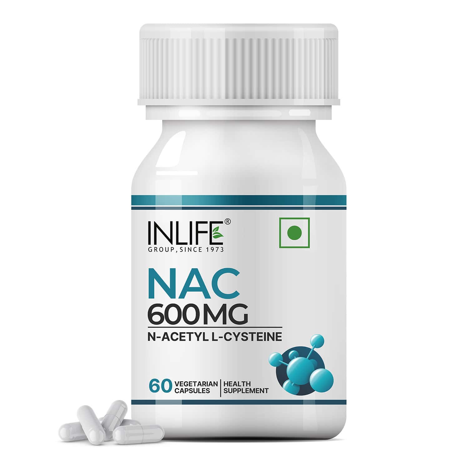 Inlife N Acetyl Cysteine Nac Supplement 600mg | Antioxidant - 60 Vegetarian Capsules