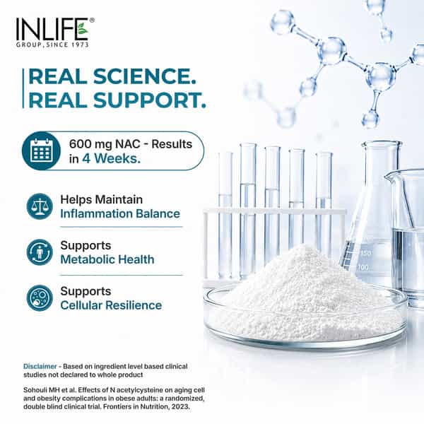 Inlife Nac 600Mg For Respiratory Health & Immunity Support - 60 Capsules