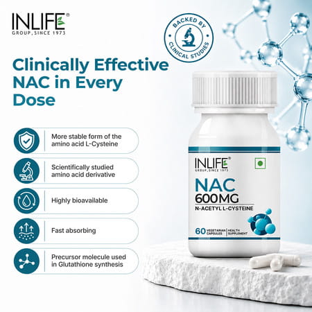 Buy INLIFE N ACETYL CYSTEINE NAC SUPPLEMENT 600MG | ANTIOXIDANT