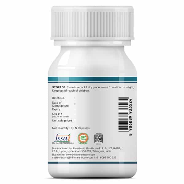 Inlife Nac 600Mg For Respiratory Health & Immunity Support - 60 Capsules