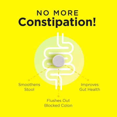 Auric Poop Easy Effervescent Tablet | Healthy Gut, Relieve Constipation, Cleanses Colon | 60 Tablets