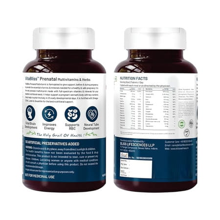 Bliss Welness Prenatal Multivitamin - 60 Tablets