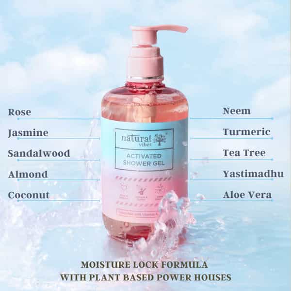 Natural Vibes Deep Cleanse & Exfoliating Routine - Shower Gel Body Wash & Scrubbing Glove 300 Ml
