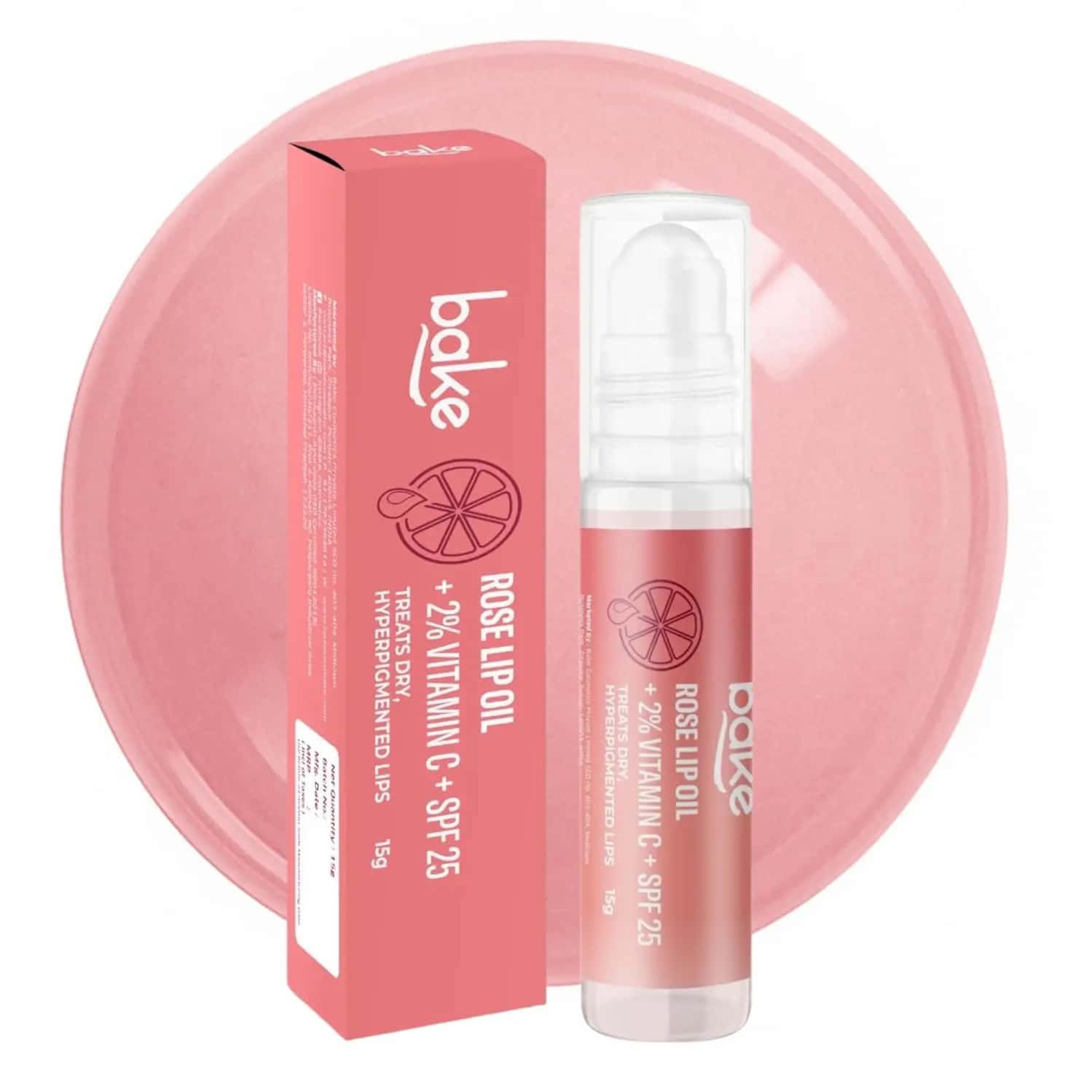 Bake Rose Lip Oil With 2% Vitamin C & Spf 25 Treats Dry | Hyperpigmented Lips - 15g