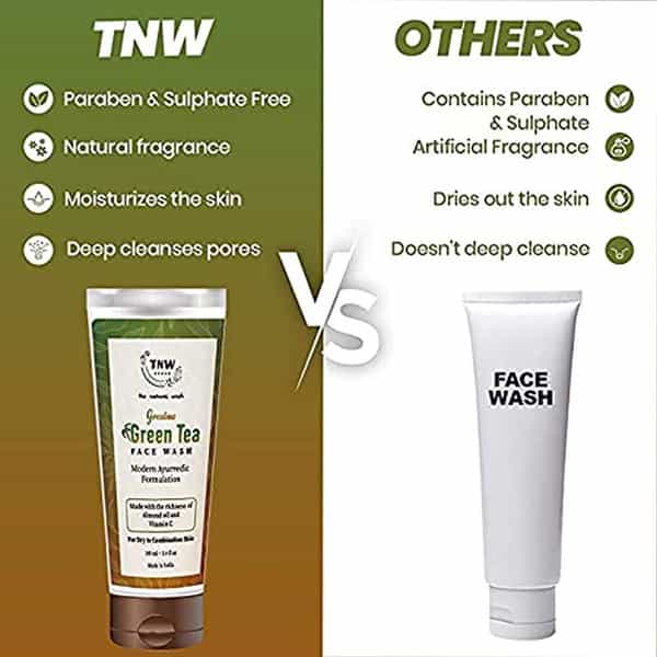 Tnw The Natural Wash Combo Of Green Tea Face Wash 100 Ml & Handmade Honey And Oats Soap 100 Gm