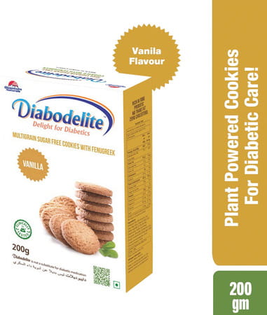 Quantum Naturals Diabodelite Cookies | Vanilla Flavour| Herbal & Natural | 200 G