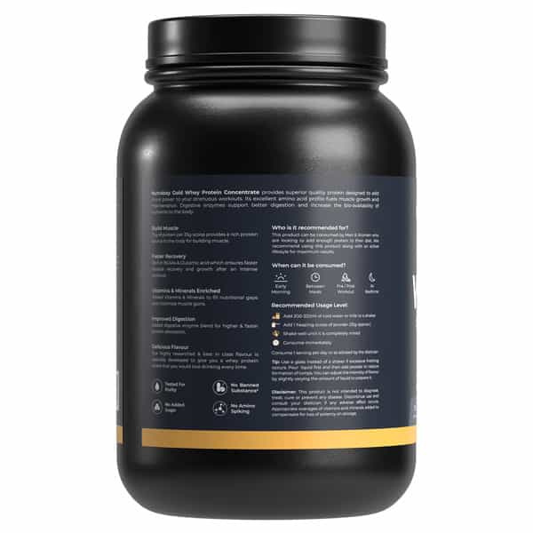 Nutrabay Gold 100% Whey Protein Concentrate|25G Protein|Muscle Support & Recovery|Cold Coffee | 1 Kg