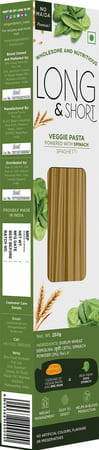 Long & Short Healthy Spaghetti Pasta | Veggie - Spinach Pasta No Maida | Pack Of 2 - 500g (250gx2)