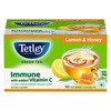 Tetley| Lemon & Honey Flavored Green Tea| Immune With Added Vitamin C| 50 Tea Bags