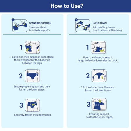 Elduro Unisex Adult Diaper With Diamond Core Technology And Wetness Indicator (Large | 10 Diaper)