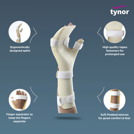 Tynor Hand Resting Splint | Beige | Left | Child | 1 Unit