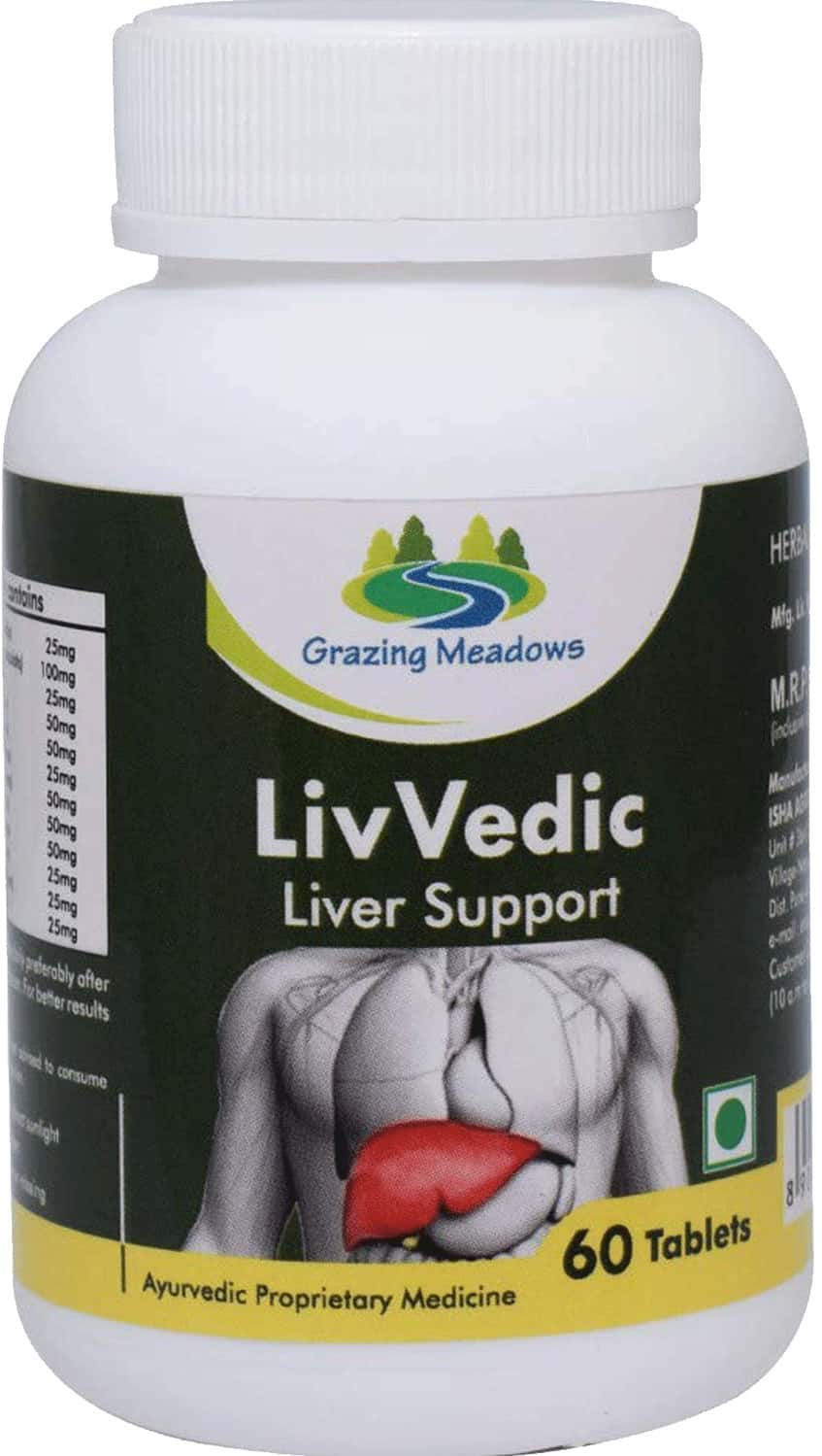 Grazing Meadows Livvedic - 60 Tablets - Ayurvedic Herbal Supplement For Liver Support (Pack Of 5)