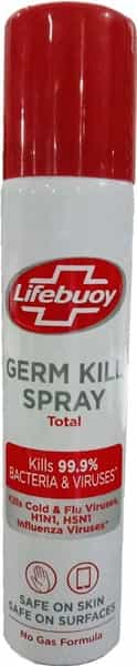 Lifebuoy Antibacterial Germ Kill Spray (No Gas) Safe On Skin Safe On Surfaces - 85 Ml
