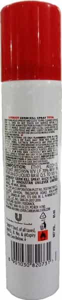 Lifebuoy Antibacterial Germ Kill Spray (No Gas) Safe On Skin Safe On Surfaces - 85 Ml