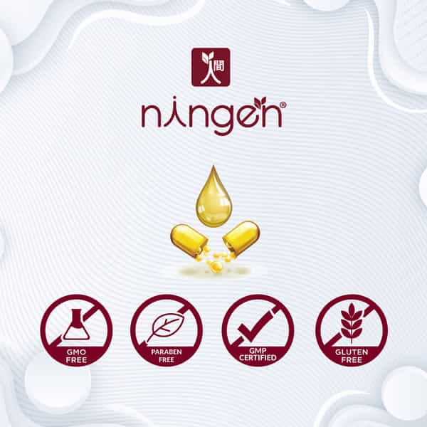 Ningen Fish Oil Capsules For Eyes Skin Heart Hair - 30 Non-Veg Capsules