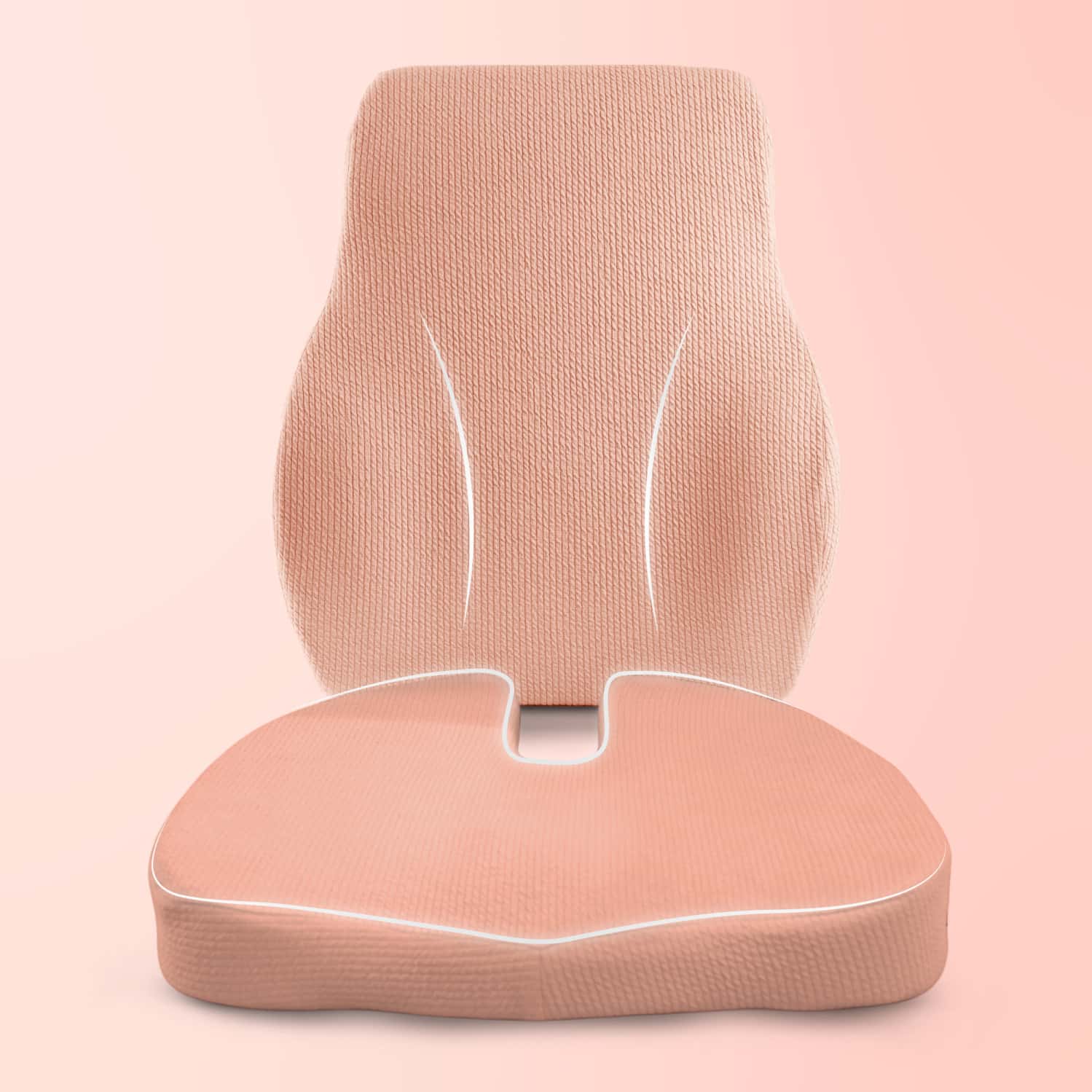 Betterhood Peach Memory Foam Back Support And Coccyx Seat Cushion Combo For Chair