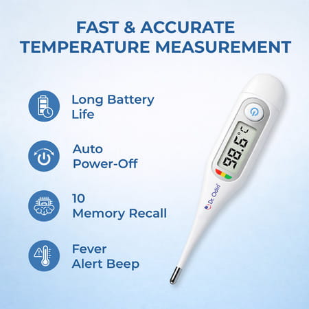 Dr Odin Odt201bt Digital Thermometer For Fever| Mobile App Supported 3-Colour Fever Indicator
