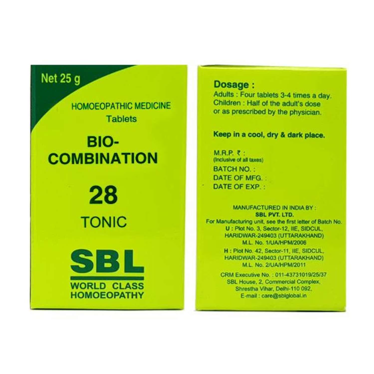 Sbl Bio-combination 28 Tablet 25 Gm Pack Of 3