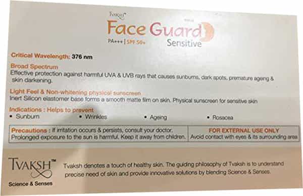 Tvaksha Face Guard Sensitive Sfp Gel 50Gm