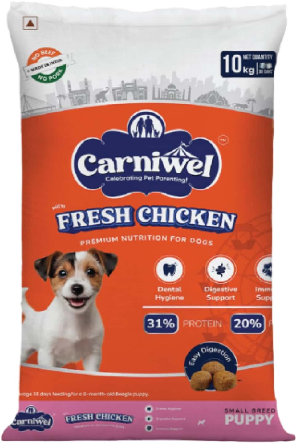 Carniwel Fresh Chicken Puppy Dry Dog Food 10kg | Premium Nutrition | Natural Ingredients