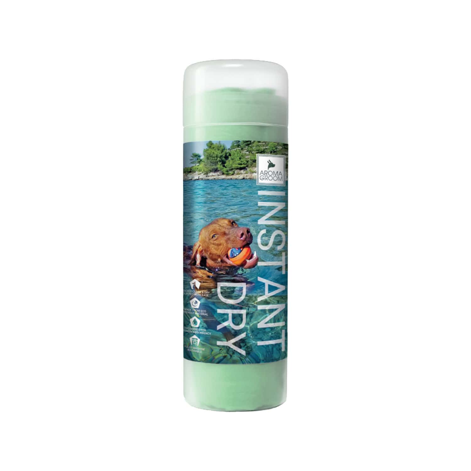Aroma Groom Towel For Pets 24" X 17" | Green