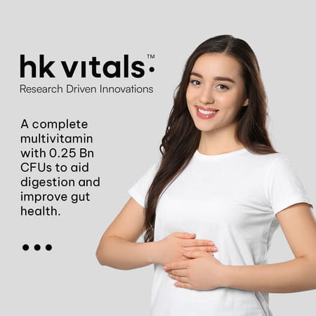 Healthkart Hk Vitals Multivitamin With Probiotics Health Supplement 60 Tablets