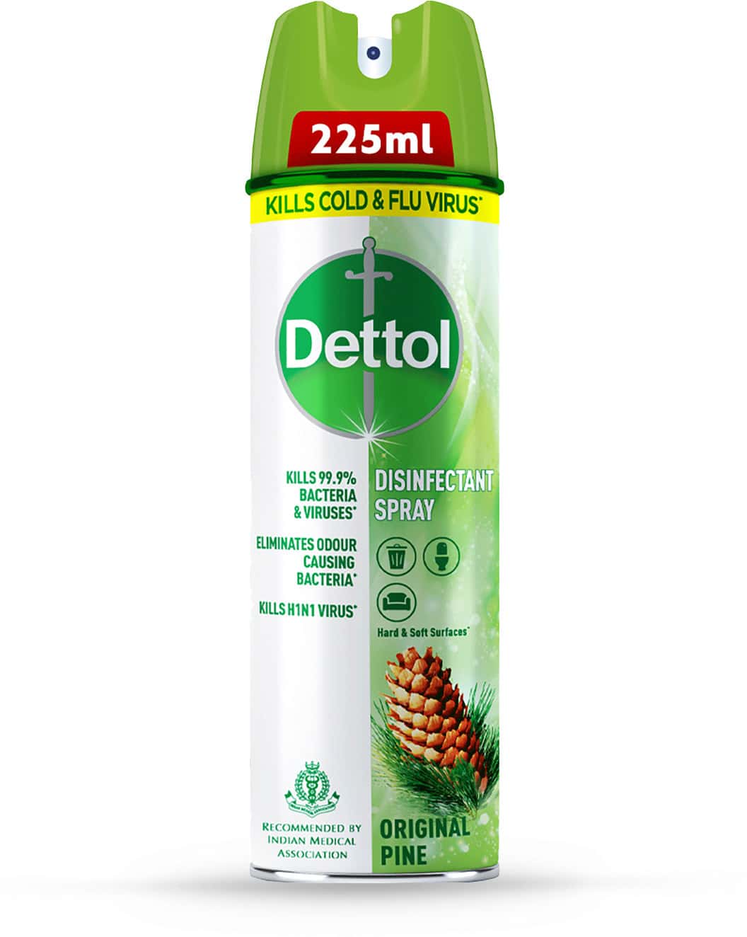 Dettol Disinfectant Sanitizer Spray Bottle Original Pine 225ml