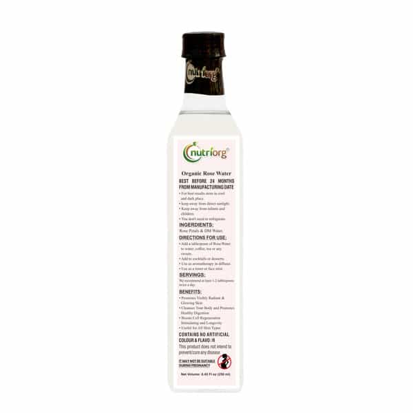Nutriorg Certified Organic Rose Water 250 Ml