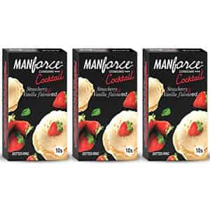 Manforce Cocktail Strawberry & Vanilla Flavoured Condoms(set Of 3 30 Pcs)