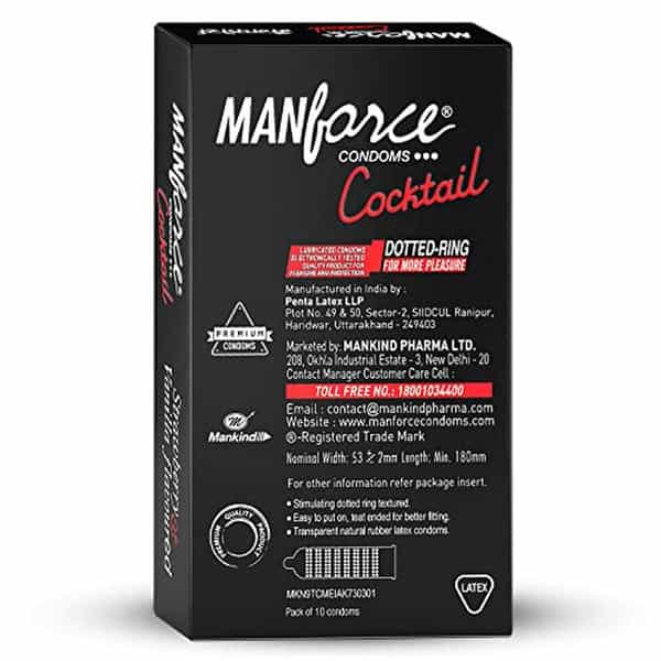 Manforce Cocktail Strawberry & Vanilla Flavoured Condoms(Set Of 3 30 Pcs)