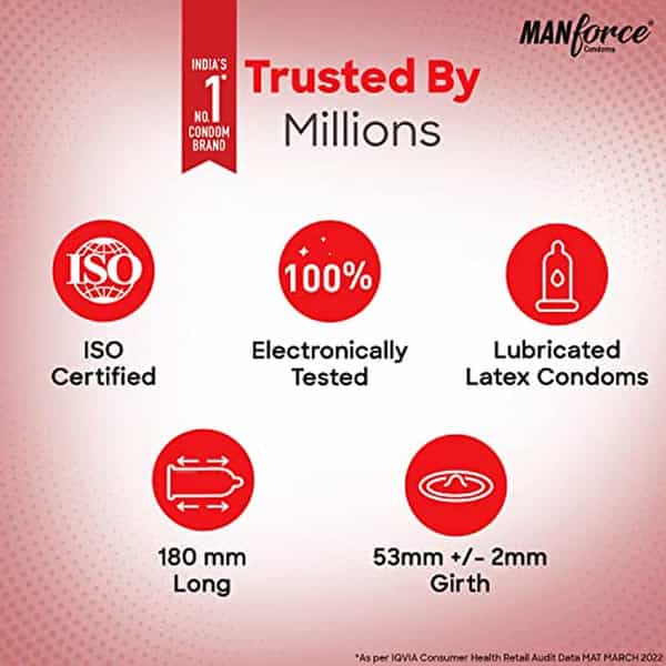 Manforce Cocktail Strawberry & Vanilla Flavoured Condoms(Set Of 3 30 Pcs)