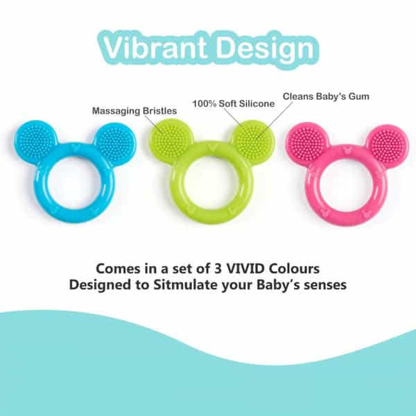 Beebaby Infant Soft Silicone Bristles Teether (100% Bpa Free) (Bristles - Blue)