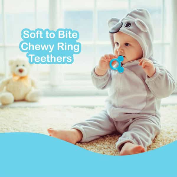 Beebaby Infant Soft Silicone Bristles Teether (100% Bpa Free) (Bristles - Blue)