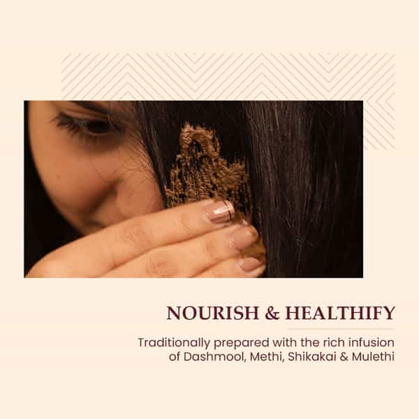 Mother Sparsh Ayurvedic Dashmool Hair Lep Powder - Pre Shampoo Hair Mask-60Gm