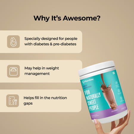 Pharmeasy Diabetic Protein Powder Chocolate Flavour 400g
