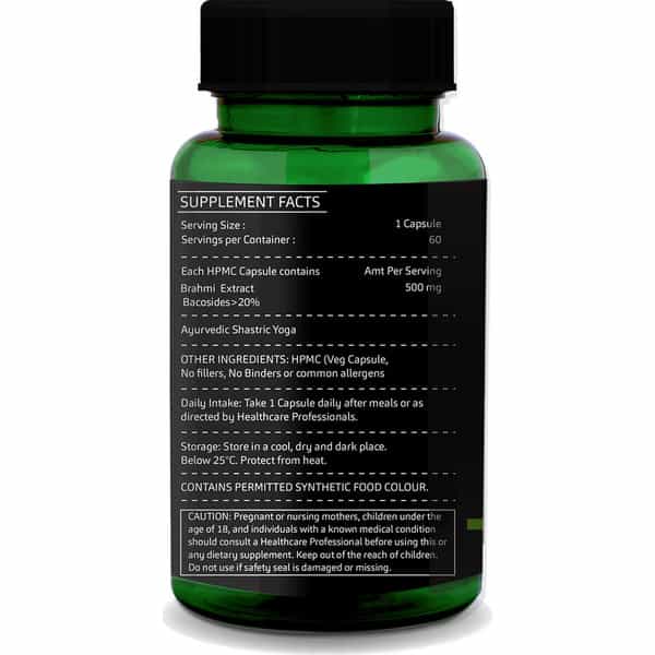 Greenopia Brahmi 60 Vegetarian Capsules