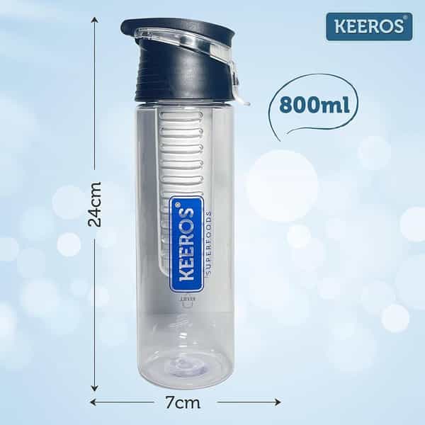 Keeros Fruit & Tea Infuser Detox Non-Toxic Water Bottle For Office | Gym | 800Ml