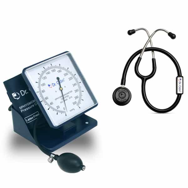 Dr. Odin Combo Of Oas103 Table Top Sphygmomanometer And Stethoscope Blacktone