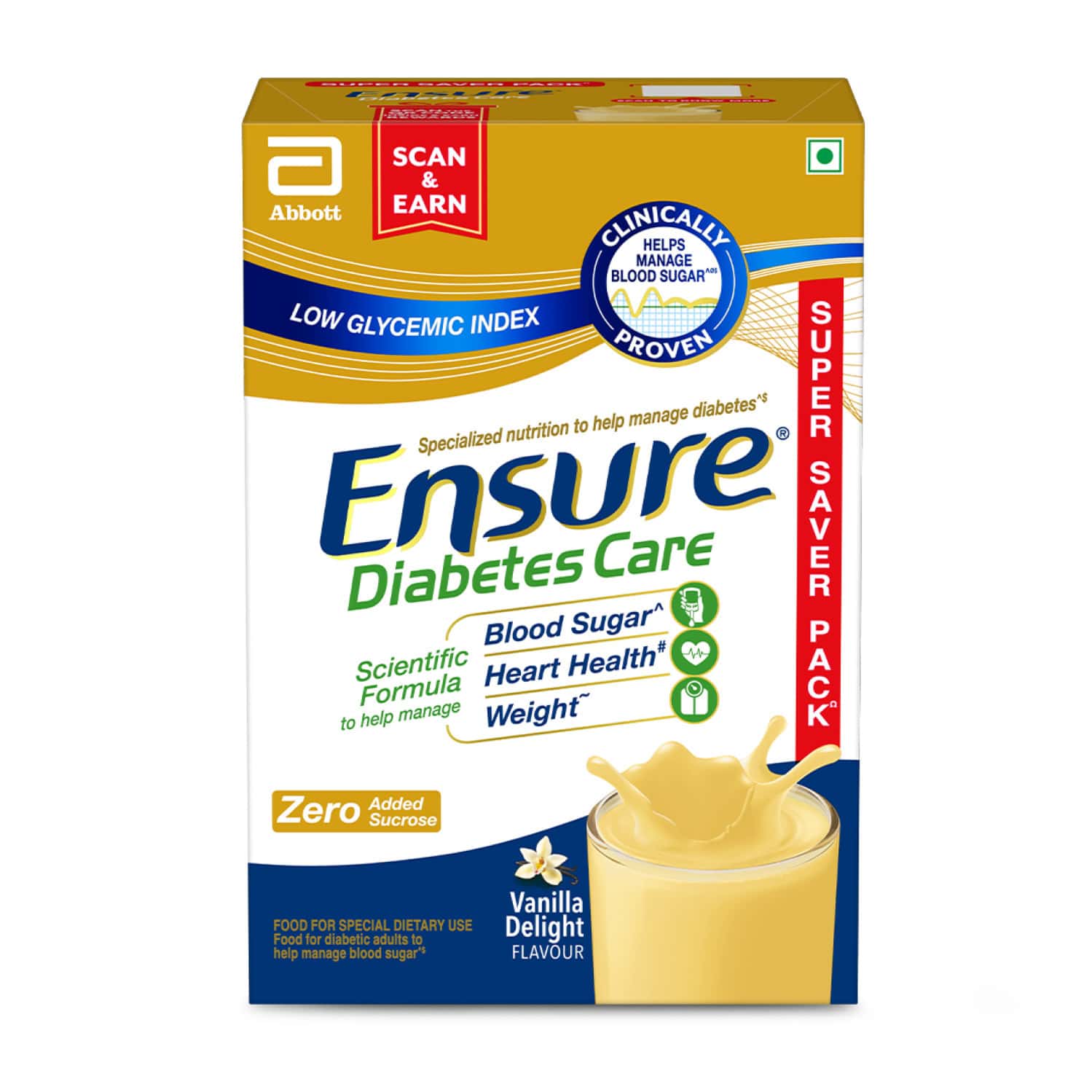 Ensure Diabetes Care Nutrition Drink Vanilla Flavour Box 375 Gm