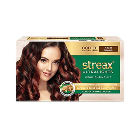 Streax Ultralights Highlighting Kit-Coffee Collection-Hazel Brown 120ml (Pack Of 8) Hazel Brown
