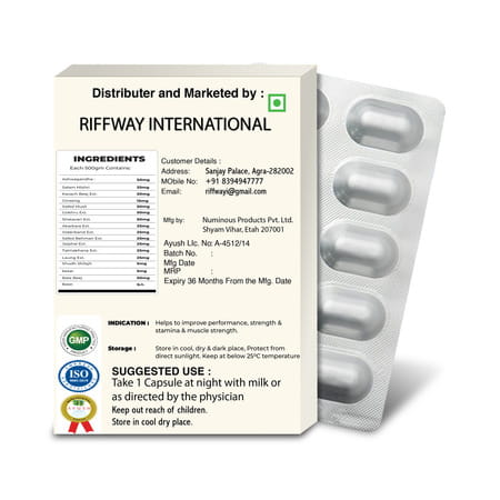 Men Advance Health Ayurvedic Power Capsule For Men / Maintains Energy 100% Ayurvedic (20 Capsules)