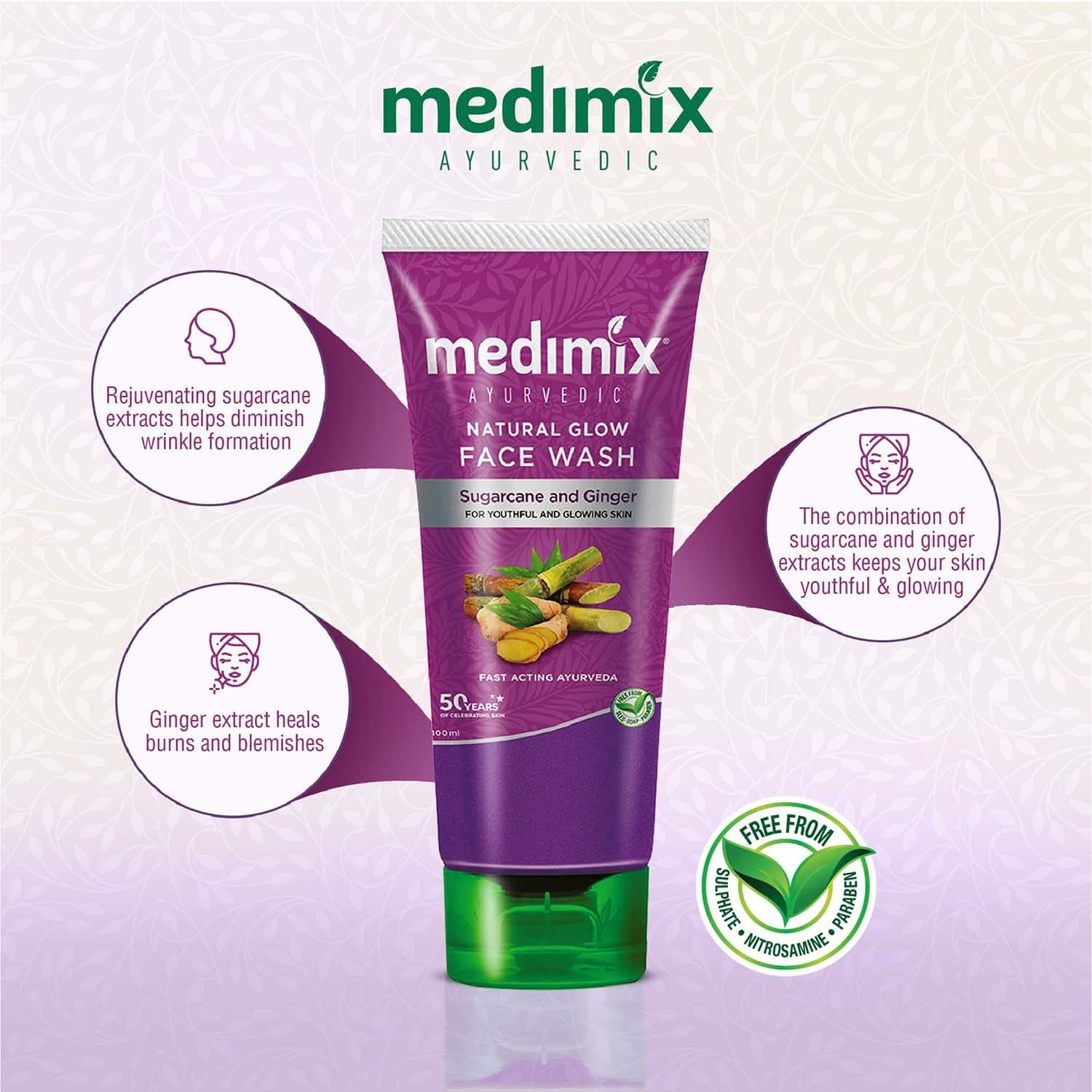 Buy MEDIMIX AYURVEDIC NATURALGLOW FACE WASH 100ML Online & Get Upto