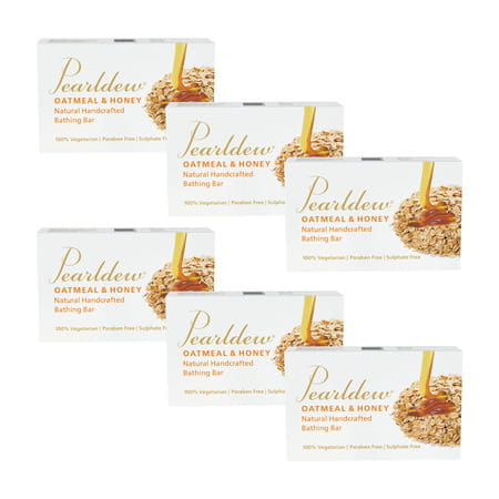 Pearldew Oatmeal & Honey Bathing Bar 75 Gm | Aloe & Butters | No Paraben (Pack Of 6)