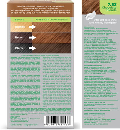 Nisha Creme Hair Color 7.53 Chocolate Blonde 150g Pack Of 3 Permanent Hair Colour 100% Grey Coverage