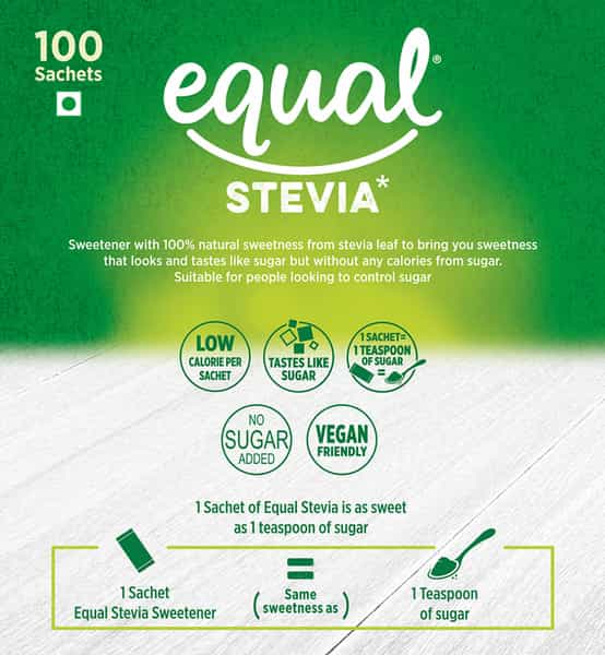 Equal Stevia Natural Sweetener Sugar Free 100 Sachet Pack Of 3