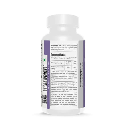 Sharrets Vitamin B2 Riboflavin Supplement 60 Capsules